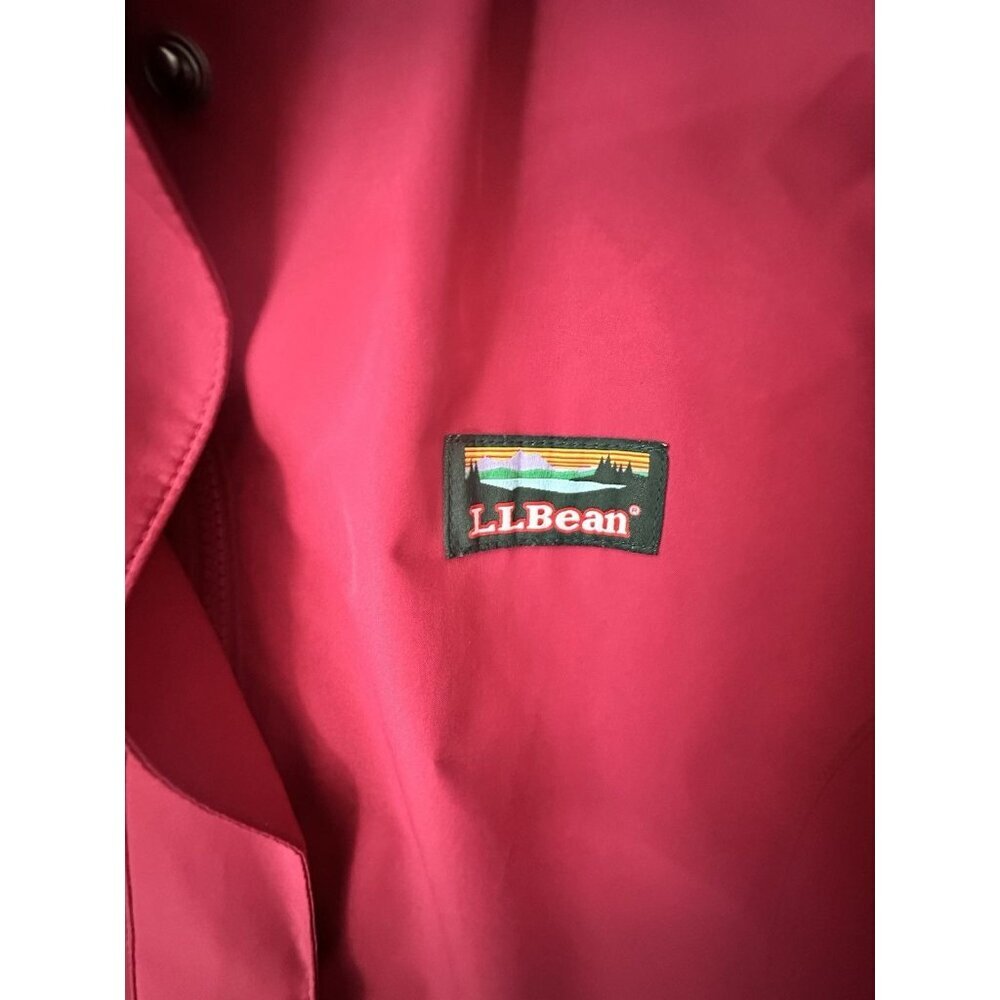 L. L. Bean Women’s Sz L Durable Water-Resistant Full Zip Hooded Burgundy Jacket - Picture 2 of 9